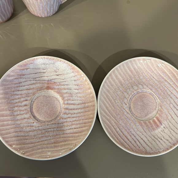 2 espresso cups with saucer plates pink - Picture 3 of 3